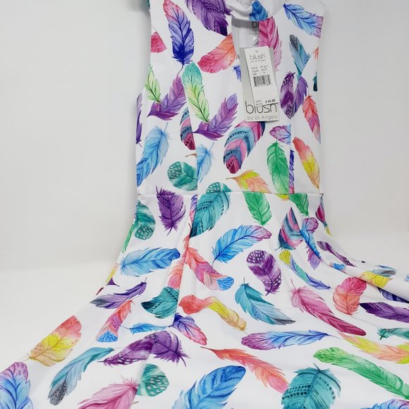 Us Angels Dress with Color Feather Print - Picture 3 of 3